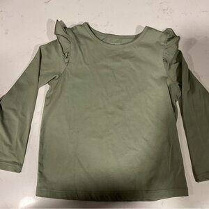 Okie Dokie Olive Long Sleeve Ruffle Top